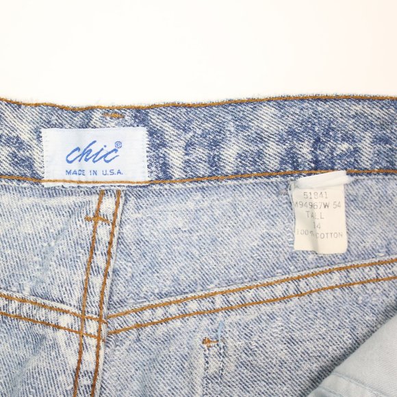 Vintage 80s 90s Chic Womens 14T Tall Acid Wash High-Waisted Mom Jeans - Picture 10 of 10